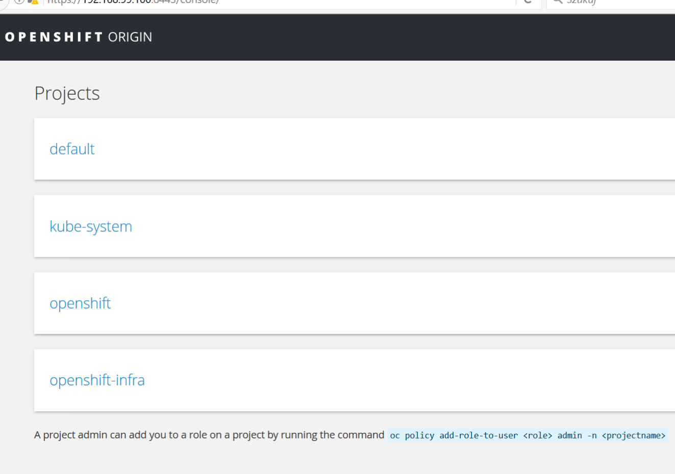 MiniShift setup on Windows